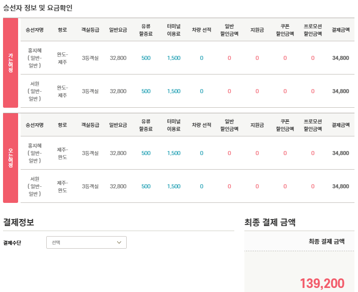 실버클라우드-한일고속-3등석