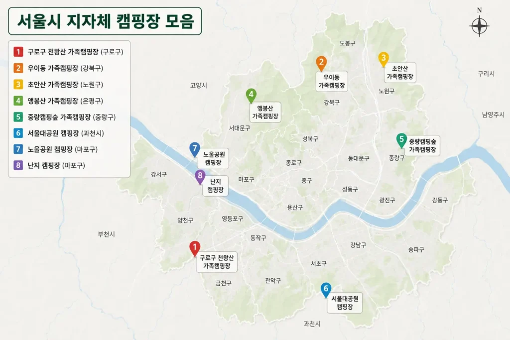 서울시 지자체 캠핑장